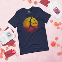 Birthday, Christmas Gift Ideas for Basketball Lovers, Coach & Players - Senior Night, Game Outfit & Attire - Vintage Slam Dunk T-Shirt - Navy
