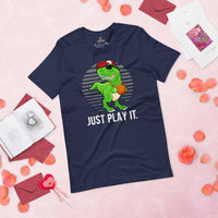 Christmas Gift Ideas for Basketball Lovers, Coach & Players - Senior Night, Game Outfit & Attire - Just Play It Dinosaur T-Shirt - Navy