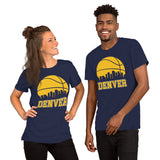 Ideal Christmas Gift for Basketball Lover, Coach & Player - Senior Night, Game Outfit & Attire - Denver Skyline B-ball Fanatic T-Shirt - Navy, Unisex