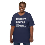 Hockey Jersey, Game Outfit & Attire - Ideal Bday & Christmas Gifts for Hockey Players & Goalies - Funny Hockey Sister Definition Shirt - Navy, Plus Size