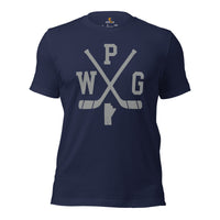 Winnipeg T-Shirt - Canada Shirt - Hockey Tee - Game Day Shirt - Ice Hockey Shirt - Vintage Hockey T-Shirt - Gift for Hockey Player & Lover - Navy