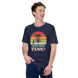 Retro Disk Golf Basket Themed T-Shirt - Frisbee Golf Attire & Apparel - Gift Ideas for Him & Her, Disc Golfers - Funny Tink! T-Shirt - Navy