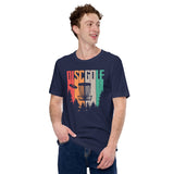 Vintage Disk Golf Basket Themed T-Shirt - Frisbee Golf Attire, Clothes & Apparel - Bday, Christmas Gift Ideas for Him, Her, Disc Golfer - Navy