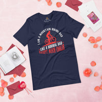 Cycling Gear - MTB Clothing - Biking Attire, Outfits - Father's Day Gifts for Cyclists - Funny MTB Dad Like A Normal Dad But Cooler Tee - Navy