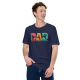 Dirt Motorcycle Gear - Dirt Bike Riding Attire - Father's Day Gifts for Motorbike Riders - Retro Dad The Man The Myth The Legend Tee - Navy