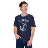 Fishing & Sailing Vacation Shirt, Outfit, Clothes - Boat Party Attire - Gift for Boat Owner, Boater, Fisherman - Funny El Capitan Tee - Navy