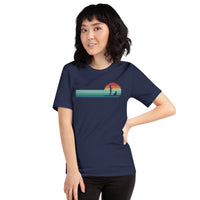 Lake Boating Wear, Apparel - Vacation Outfit, Clothes - Gift Ideas for Kayaker, Outdoorsman, Dog & Nature Lovers - Retro SUP T-Shirt - Navy