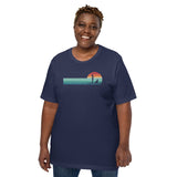 Lake Boating Wear, Apparel - Vacation Outfit, Clothes - Gift Ideas for Kayaker, Outdoorsman, Dog & Nature Lovers - Retro SUP T-Shirt - Navy, Plus Size