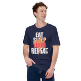 Judo T-Shirt - Mixed Martial Arts Attire, Wear, Clothes, Outfit - Gifts for Fighters, Wrestlers - Funny Eat Sleep Judo Repeat Tee - Navy