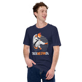 Taekwondo T-Shirt - TKD, Mixed Martial Arts Attire, Wear, Clothes, Outfit - Gifts for Fighters, Cat Lovers - Adorable Taekmeowndo Tee - Navy