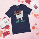 Brazillian Jiu Jitsu Shirt - BJJ, MMA Attire, Wear, Clothes, Outfit - Gifts for Fighters, Wrestlers - Funny Alpaca My Gi Jiu Jitsu Tee - Navy