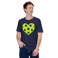 Pickleball T-Shirt - Pickle Ball Sport Outfit, Clothes, Apparel For Men & Women - Gifts for Pickleball Players - Heart Pickleball Tee - Navy