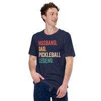 Pickleball Shirt - Pickle Ball Sport Outfit, Attire, Clothes For Men - Gifts for Pickleball Players - Husband Dad Pickleball Legend Tee - Navy