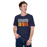 Pickleball T-Shirt - Pickle Ball Sport Outfit, Attire, Clothes - Gifts for Pickleball Players - Playing Pickleball Improves Memory Tee - Navy