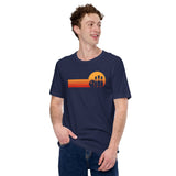 Men's & Women's Bowler T-Shirt, Outfit - Bowling Alley Themed Party Favors - Presents, Gifts for Bowlers - Retro Bowling Crash Tee - Navy