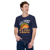 Foodie Gift Ideas, Presents For Foodies, Junk Food Lovers - Taco Tee Shirt - Cinco De Mayo Fiesta Shirts - Will Choke For Tacos T-Shirt - Navy