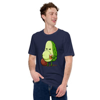 Funny Day Drinking Tee Shirts - Beer Themed Shirt - Presents For Craft Beer Lovers & Snobs, Brewers - Cute Dad Bod Avocado Inspired Tee - Navy