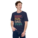 Dog & Canine Themed Clothes & Attire - Cute Dog Tee Shirt & Outfit For Humans - Presents for Dog Dads - Best Fur Dad Ever T-Shirt - Navy