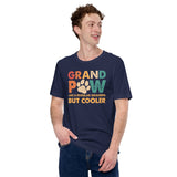 Dog & Canine Themed Clothes & Attire - Cute Dog Tee Shirt & Outfit For Humans - Presents for Dog Dads - Vintage Grand Paw T-Shirt - Navy