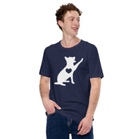Heeler Dog Themed Clothes & Attire - Funny Canine Tee Shirt & Outfit For Humans - Gifts for Dog Lovers & Owners - Dog High-fives Shirt - Navy