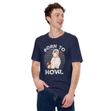 Shih Tzu Dog Themed Clothes & Attire - Funny Canine Tee Shirt For Humans - Gifts for Dog Moms, Dads & Lovers - Born To Howl T-Shirt - Navy