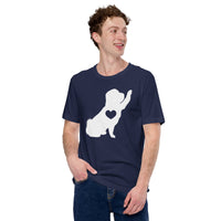 Shih Tzu Dog Themed Clothes & Attire - Canine Tee Shirts & Outfit For Humans - Gifts for Dog Moms, Dads & Lovers - Dog High-fives Shirt - Navy