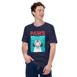 Shih Tzu Dog Themed Clothes & Attire - Canine Tee Shirts & Outfit For Humans - Gifts for Dog Moms, Dads & Lovers - The Paws T-Shirt - Navy