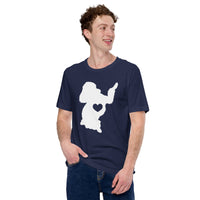 Poodle Dog Themed Clothes, Attire - Funny Canine Tee Shirts For Humans - Gifts for Dog Lovers & Owners - Cute Poodle High-fives T-Shirt - Navy