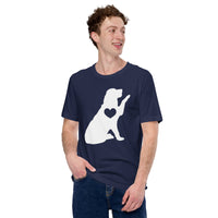 Golden Retriever Dog Themed Clothes, Attire - Gifts for Dog Lovers - Funny Canine Tee Shirts For Humans - Cute Puppy High-fives T-Shirt - Navy