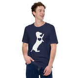 Weiner Dog Themed Clothes - Gifts for Dog Moms, Dads & Lovers - Funny Canine Tee Shirts For Humans - Cute Puppy High-fives T-Shirt - Navy