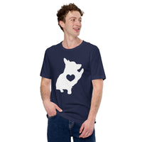 Corgi Dog Themed Clothes - Gifts for Dog Moms, Dads & Lovers - Funny Canine Tee Shirts For Humans - Cute Puppy High-fives T-Shirt - Navy