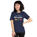 Corgi Dog Themed Clothes, Attire - Gifts for Wine, Tacos & Dog Lovers - Funny Canine Tee Shirts For Humans - I'm A Simple Woman T-Shirt - Navy