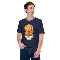 Golden Retriever Dog Themed Clothes - Gifts for Dog Moms, Dads & Lovers - Funny Canine Tee Shirts For Humans - Cute Ramen Noodles Shirt - Navy