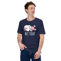 Poodle Dog Themed Clothes & Attire - Funny Canine Tee Shirts, Outfit For Humans - Gifts for Dog Moms, Dads & Lovers - Not Today T-Shirt - Navy