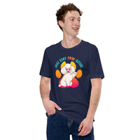 Poodle Dog Themed Clothes & Attire - Canine Tee Shirts For Humans - Gifts for Dog Moms, Dads & Lovers - Just Stay Paw-sitive T-Shirt - Navy