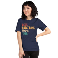 Great Dane Dog Themed Clothes & Attire - Canine Tee Shirts For Humans - Gifts for Dog Moms & Lovers - Best Great Dane Mom Ever T-Shirt - Navy