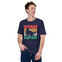 German Shepherd Dog Themed Clothes & Attire - Gifts for GSD K9 Dog Lovers - Canine Tee Shirts & Outfit For Humans - Retro GSD T-Shirt - Navy