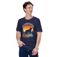 German Shepherd Dog Themed Clothes - Gifts for GSD K9 Dog Lovers - Canine Tee Shirts For Humans - Best German Shepherd Daddy Ever Shirt - Navy