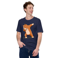 Pit Bull Dog Themed Clothes & Attire - Gifts for Bully Dog Lovers - Funny Canine Tee Shirts For Humans - Adorable Pitbull Dabbing Shirt - Navy