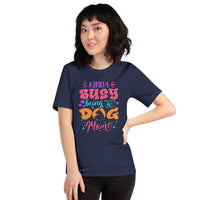 Pit Bull Dog Themed Clothes - Gifts for Bully Dog Moms & Lovers - Funny Canine Tee Shirts For Humans - Kinda Busy Being A Dog Mom Shirt - Navy