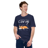 Welsh Corgi Dog Themed Clothes - Gifts for Dog Moms, Dads & Lovers - Funny Canine Tee Shirts For Humans - Anatomy of A Corgi T-Shirt - Navy