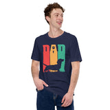 Weiner Dog Themed Clothes - Father's Day Gifts for Dog Dads & Lovers - Canine Tee Shirts For Humans - Vintage Dachshund Dad T-Shirt - Navy