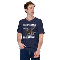 Weiner Dog Themed Clothes - Gifts for Dachshund Dog Lovers - Funny Canine Tee Shirts For Humans - Quality German Engineering T-Shirt - Navy