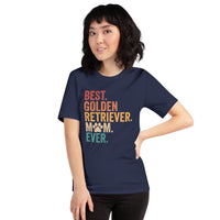 Golden Retriever Dog Themed Clothes & Attire - Gifts for Dog Lovers - Funny Canine Tee Shirts For Humans - Best Goldie Mom Ever T-Shirt - Navy