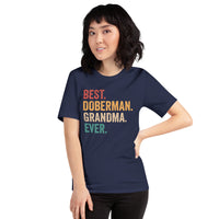 Doberman Dog Themed Clothes - Gifts for Dog Lovers - Funny Canine Tee Shirts & Outfit For Humans - Best Doberman Grandma Ever T-Shirt - Navy