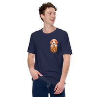 Beagle Dog Themed Clothes - Gifts for Dog Moms, Dads & Lovers - Funny Canine Tee Shirts For Humans - Cute Puppy In Pocket T-Shirt - Navy