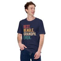 Beagle Dog Themed Clothes & Attire - Gifts for Dog Lovers - Funny Canine Tee Shirts For Humans - Best Beagle Grandpa Ever T-Shirt - Navy