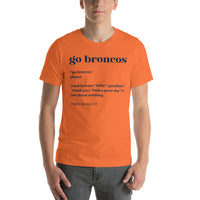 Denver Football Fanatic Vintage Graphic T-Shirt: Ideal Gifts for Football Fans - Game Day Shirt - Funny Go Broncos Definition Shirt - Orange, Men