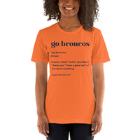 Denver Football Fanatic Vintage Graphic T-Shirt: Ideal Gifts for Football Fans - Game Day Shirt - Funny Go Broncos Definition Shirt - Orange, Women