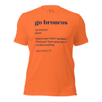 Denver Football Fanatic Vintage Graphic T-Shirt: Ideal Gifts for Football Fans - Game Day Shirt - Funny Go Broncos Definition Shirt - Orange